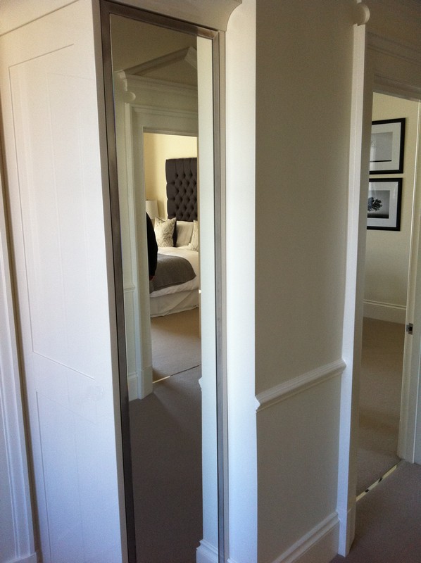 Full-length wardrobe mirror fitted in Hampstead home